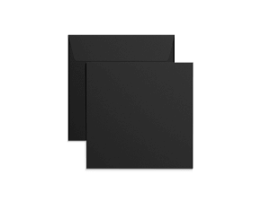 Exklusiva svarta 160x160 mm kuvert med tryck