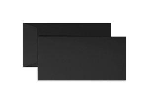 Exklusiva svarta E65-kuvert med tryck