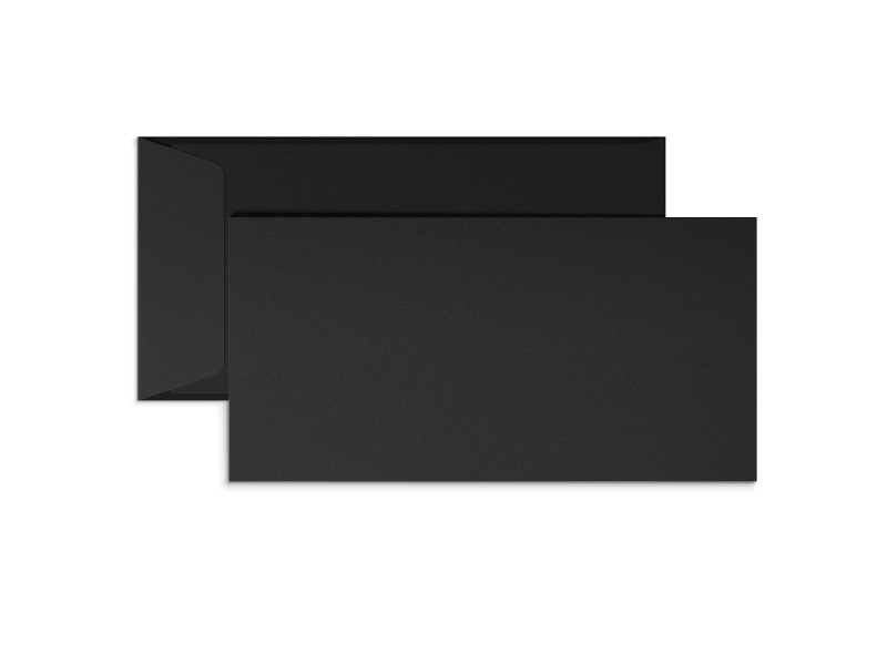 Exklusiva svarta E65-kuvert med tryck